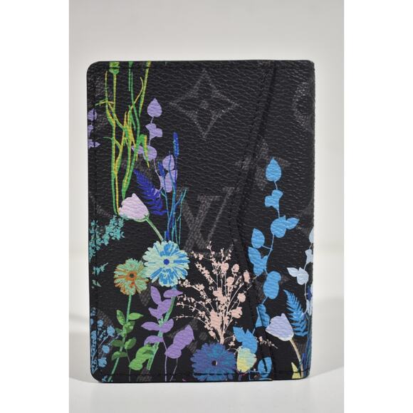 Louis Vuitton Monogram Eclipse Foliage Floral Multicolor Pocket Organizer Wallet - Picture 4 of 9